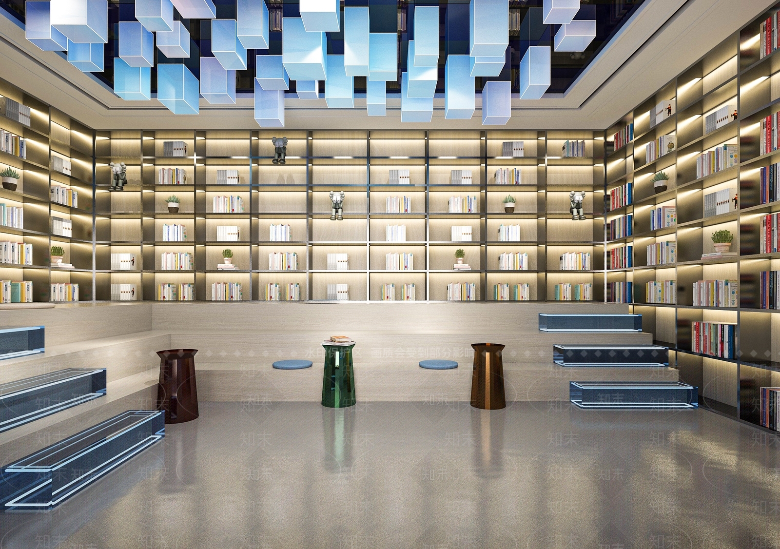 现代科技图书馆3D模型下载【ID:1153012161】