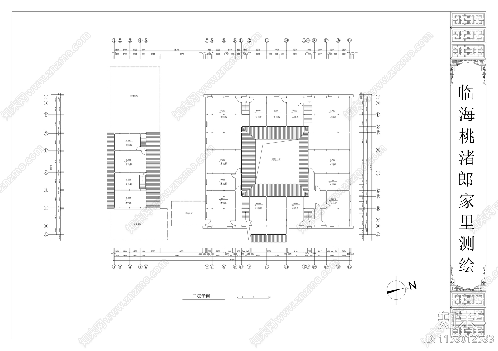 居民古建筑cad施工图下载【ID:1153012533】