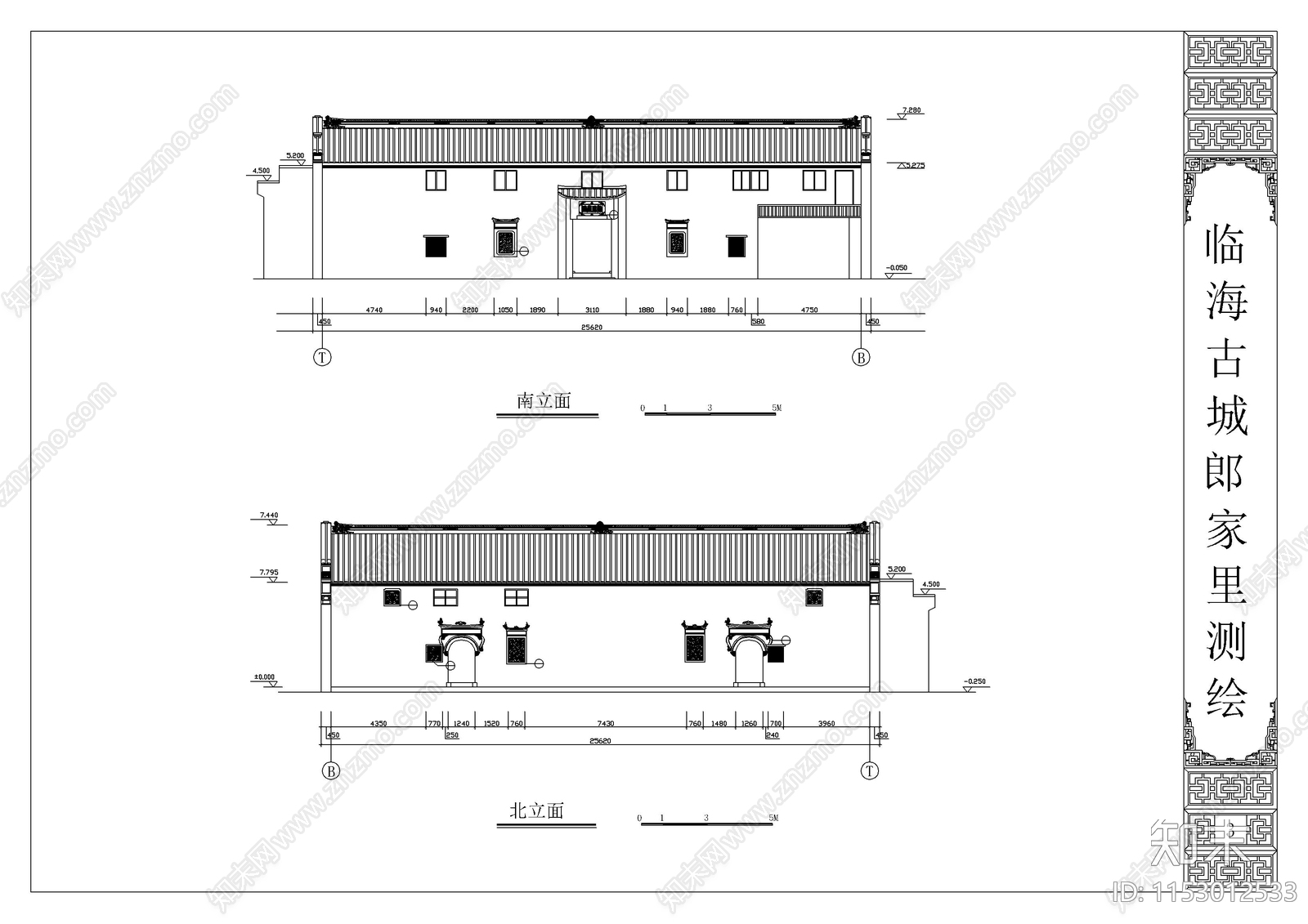 居民古建筑cad施工图下载【ID:1153012533】