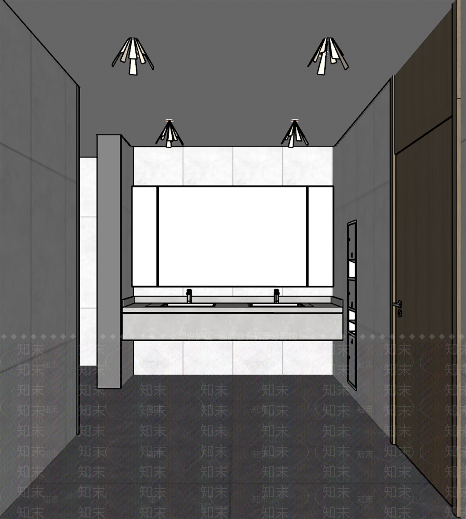现代公共卫生间SU模型下载【ID:1153016152】
