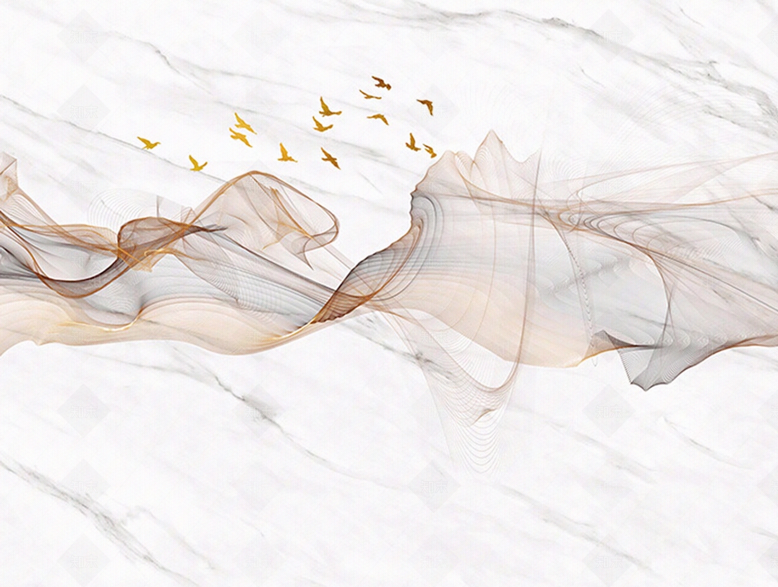 新中式仿大理石壁画贴图下载【ID:1153016594】