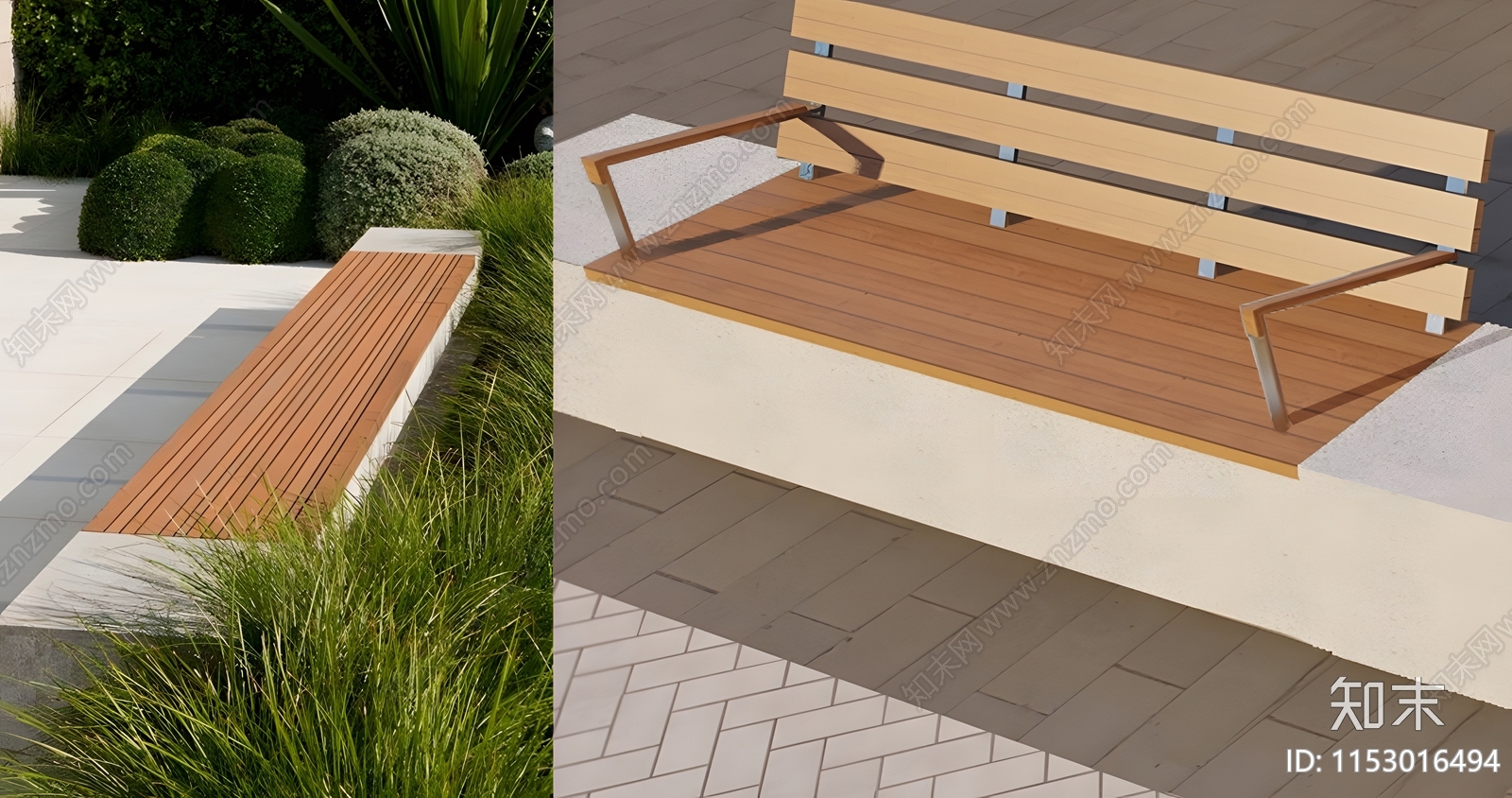 花岗石防腐木景观坐凳座椅施工图下载【ID:1153016494】