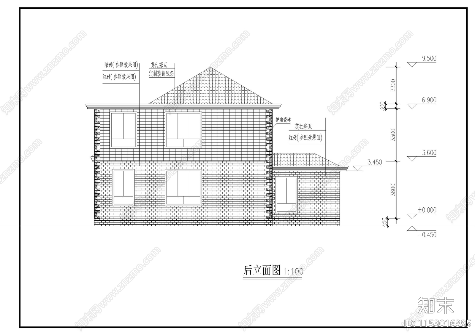 别墅建筑cad施工图下载【ID:1153016385】