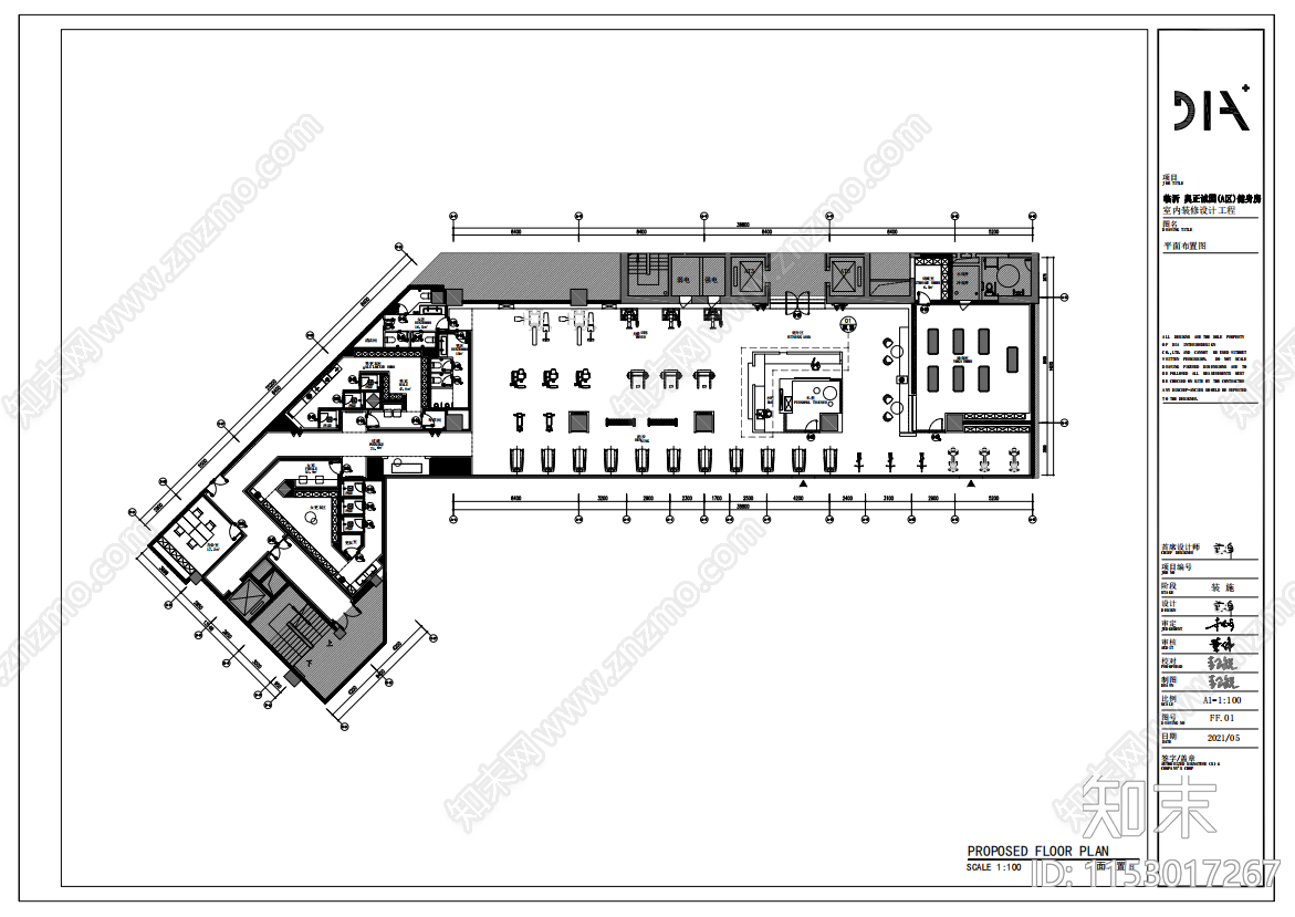 健身房cad施工图下载【ID:1153017267】