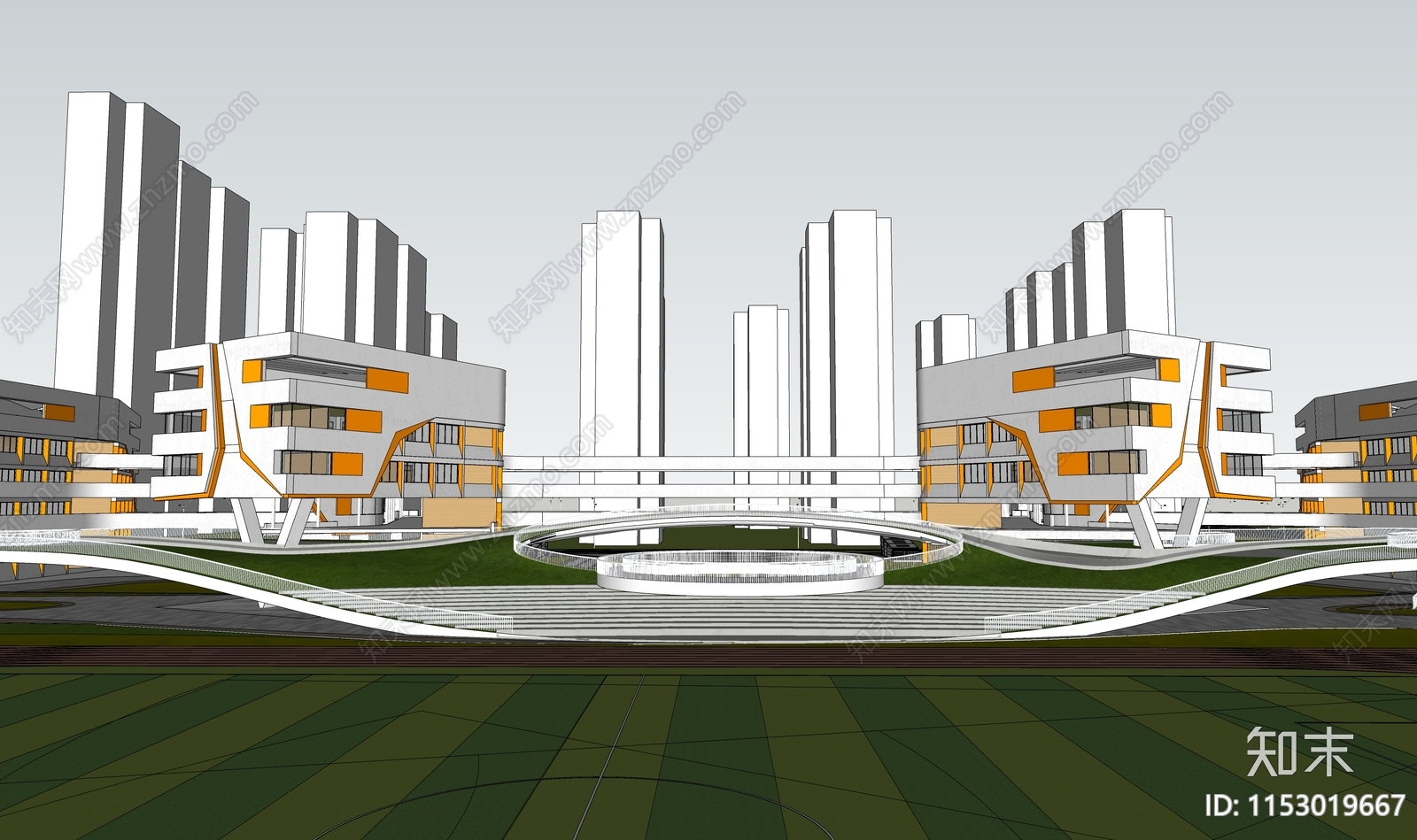 现代大学校园SU模型下载【ID:1153019667】