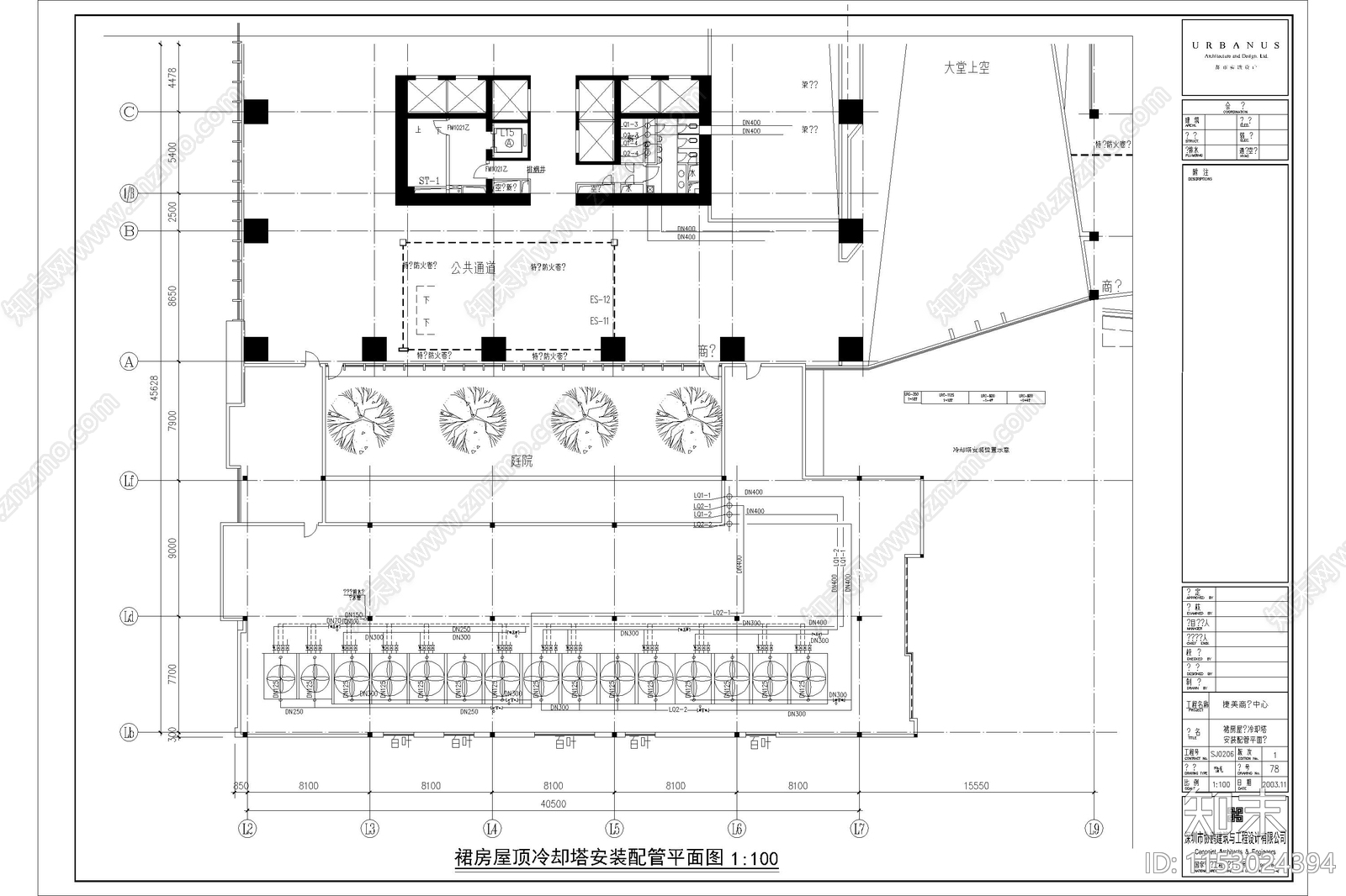 自然通风双曲线冷却塔混凝土水池结构系统图cad施工图下载【ID:1153024394】