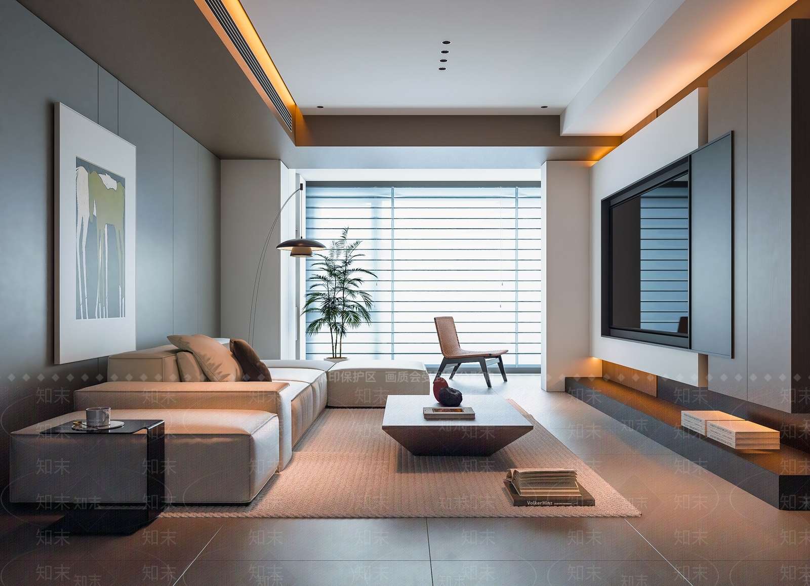 现代客厅3D模型下载【ID:1153024661】