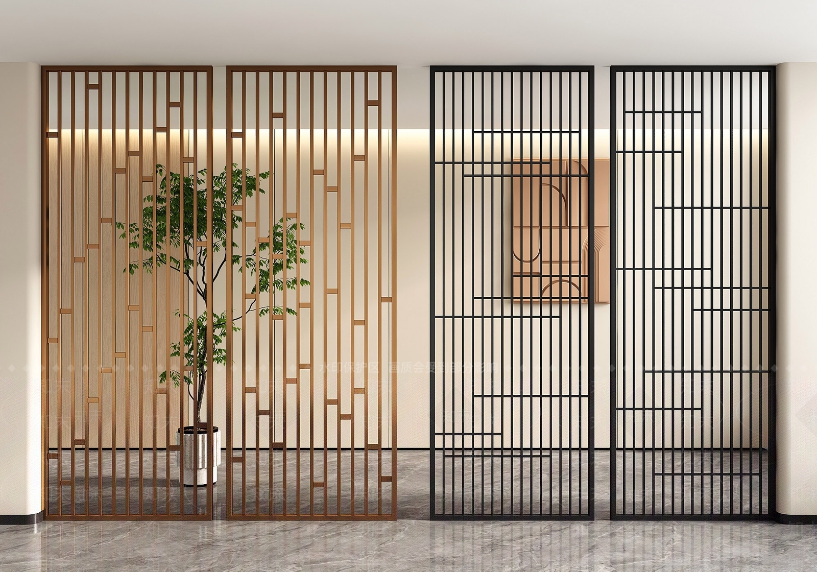 现代屏风隔断SU模型下载【ID:1153024610】