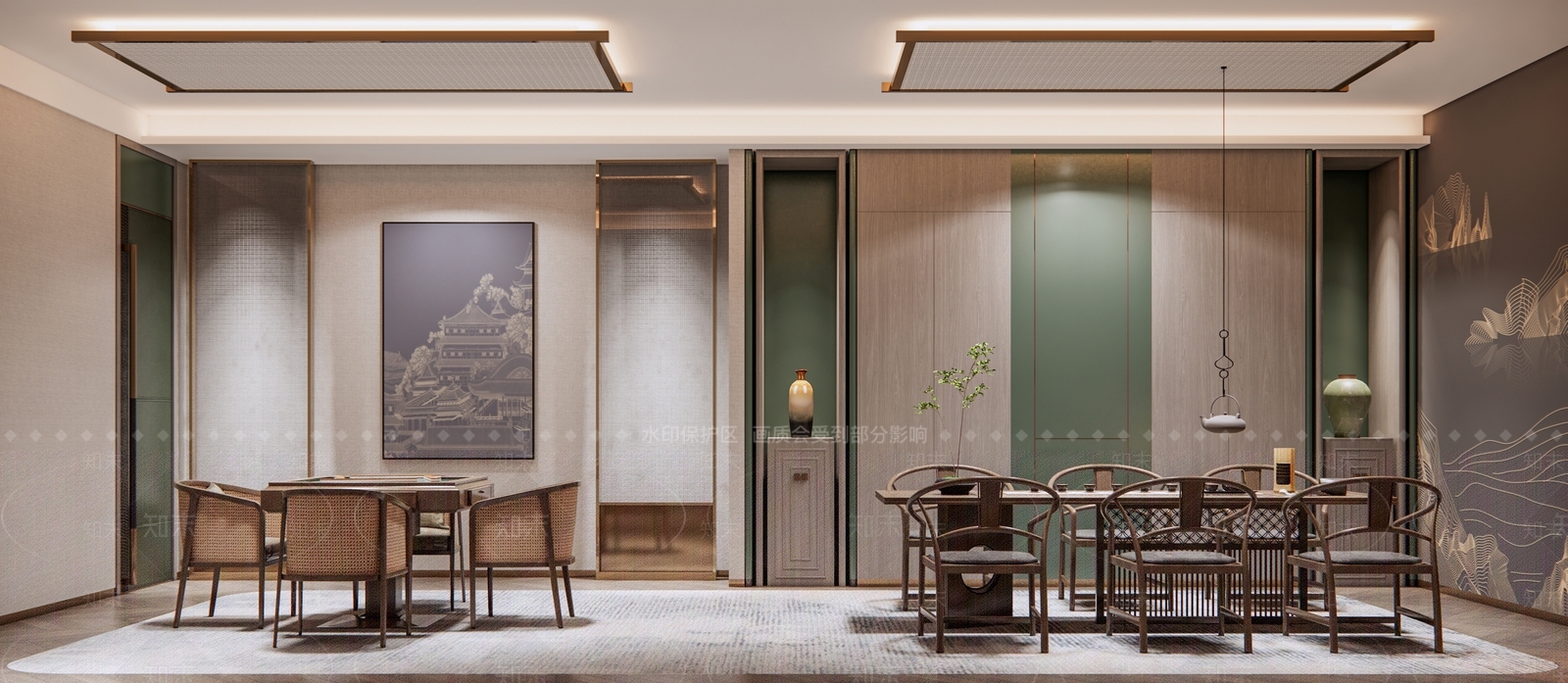 现代棋牌室SU模型下载【ID:1153035006】
