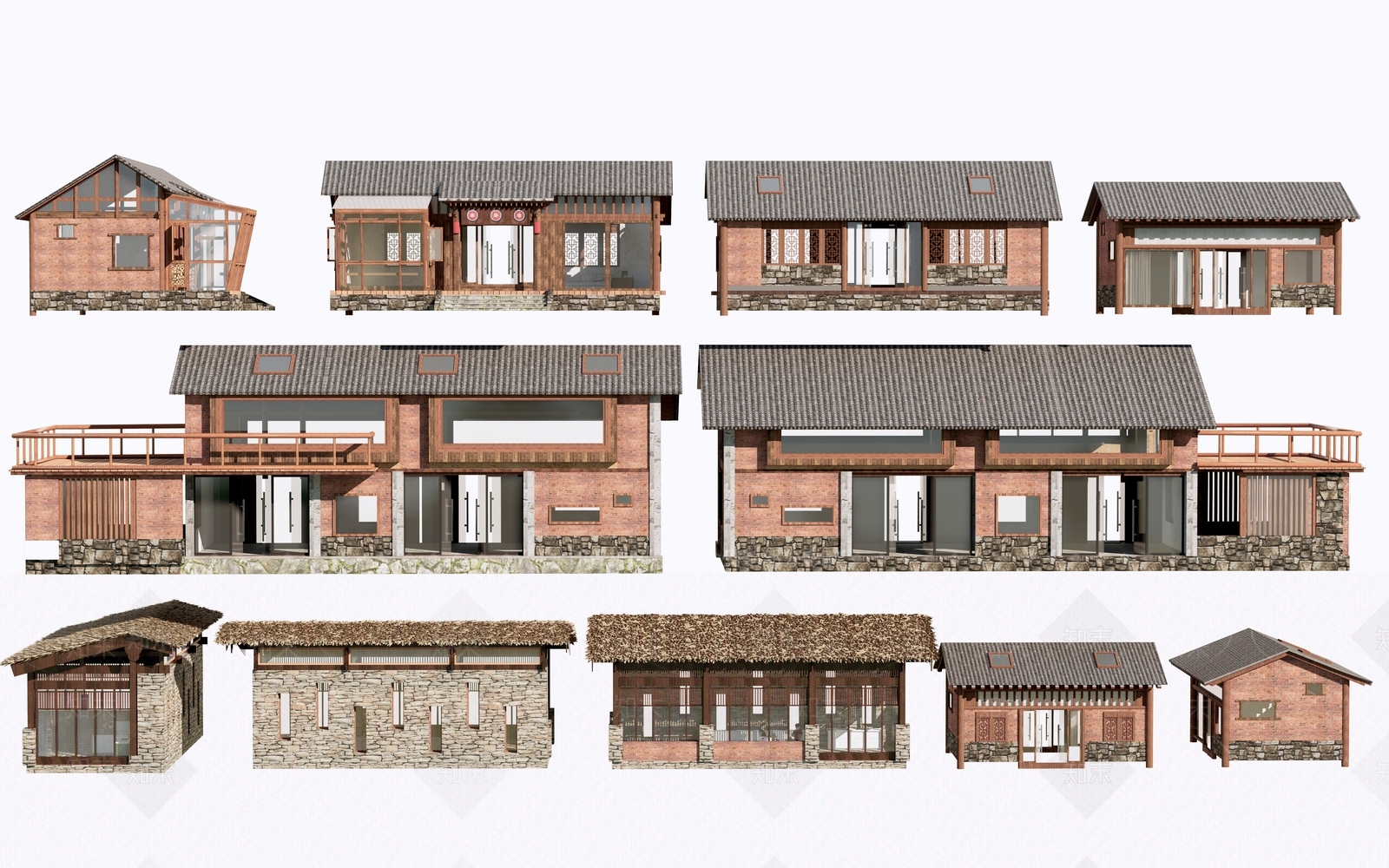 新中式住宅3D模型下载【ID:1153033998】