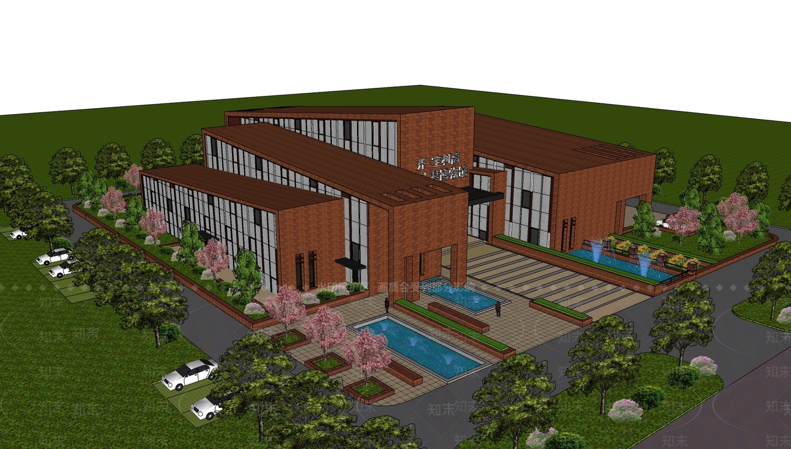 现代马头琴展览馆SU模型下载【ID:1153037245】