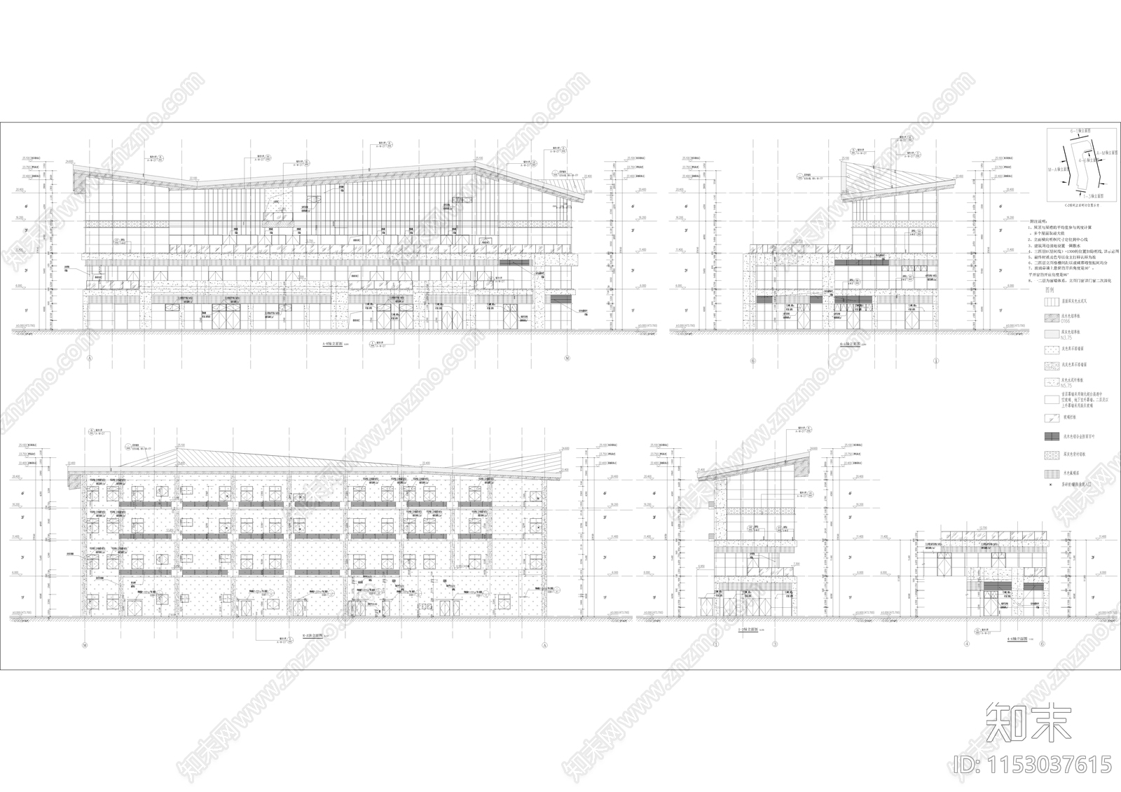 金福社区配套多层商业用房建筑cad施工图下载【ID:1153037615】