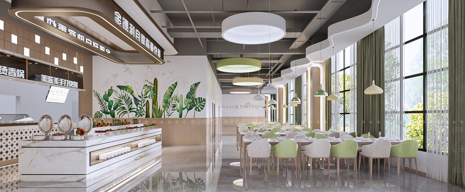 现代教师食堂3D模型下载【ID:1153040287】