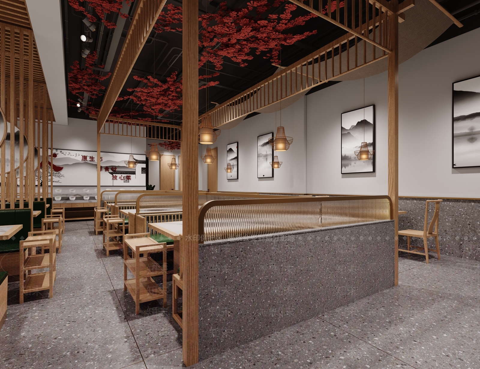 新中式火锅店3D模型下载【ID:1153042801】