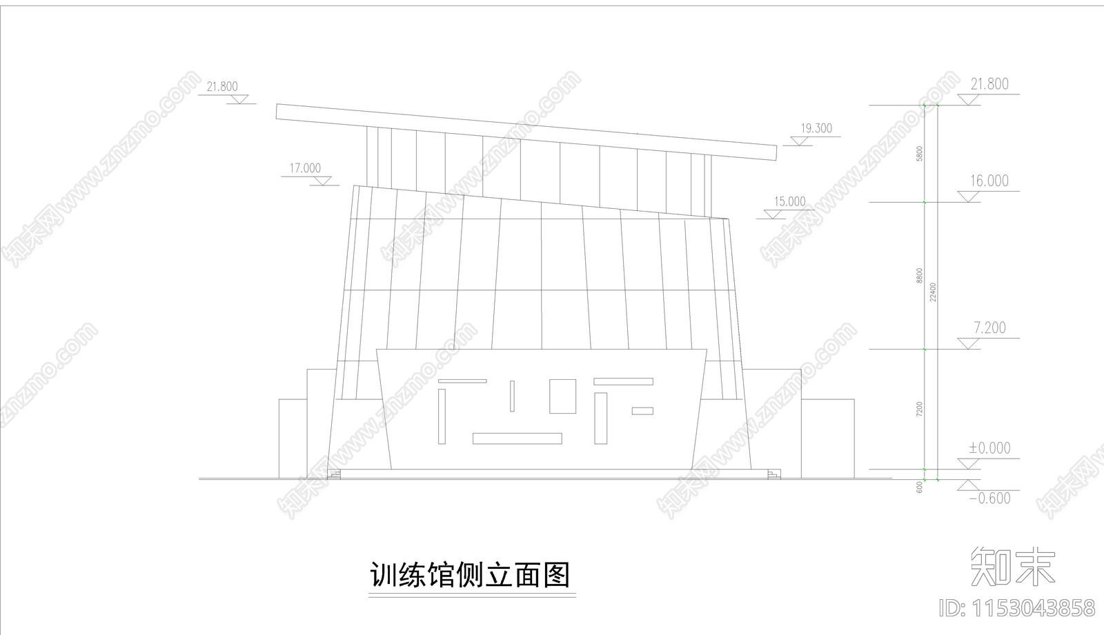 篮球训练馆室内cad施工图下载【ID:1153043858】