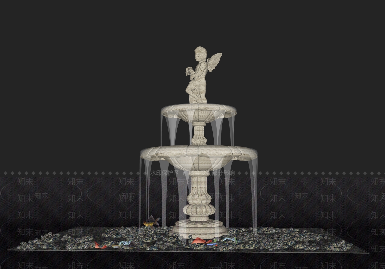 欧式水景SU模型下载【ID:1153045489】