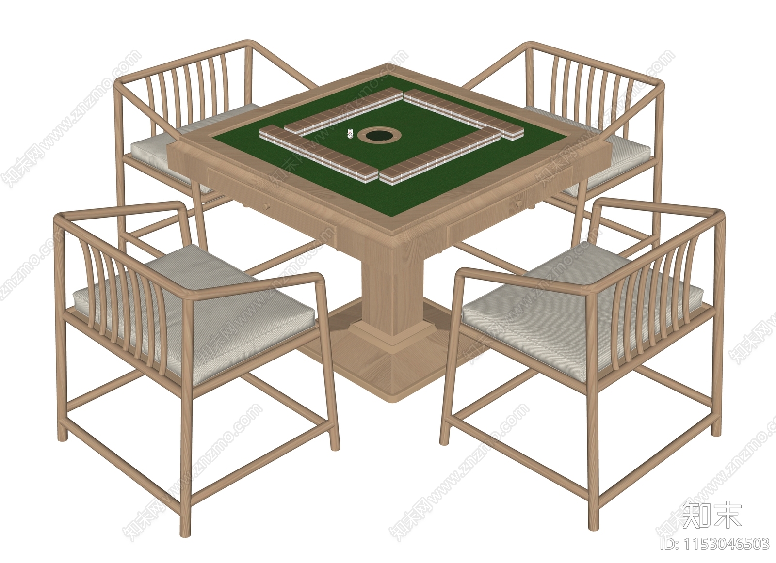 麻将桌SU模型下载【ID:1153046503】