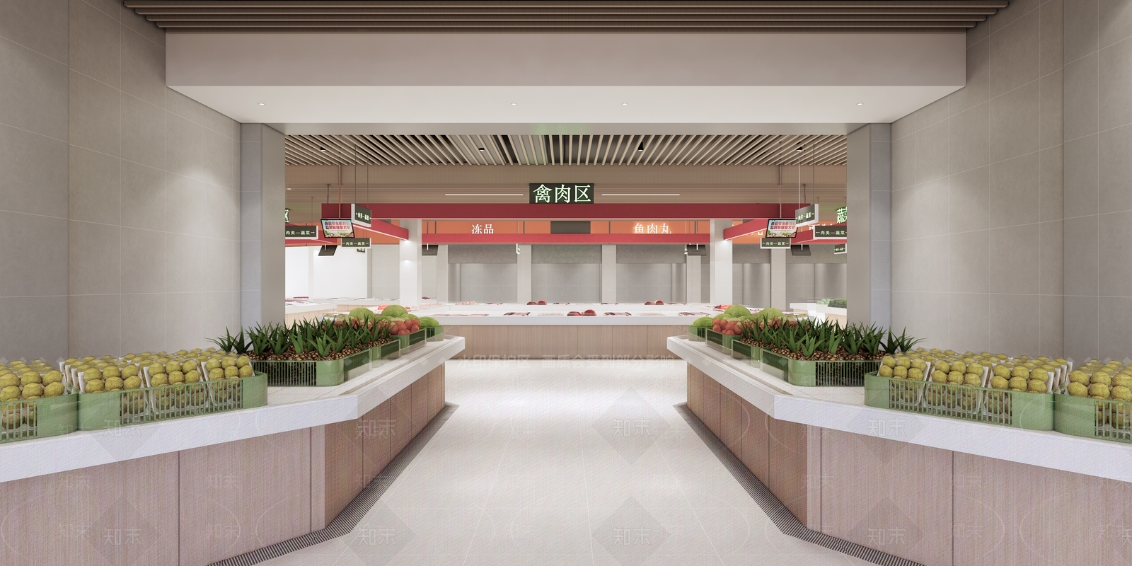 现代农贸市场空间SU模型下载【ID:1153046863】