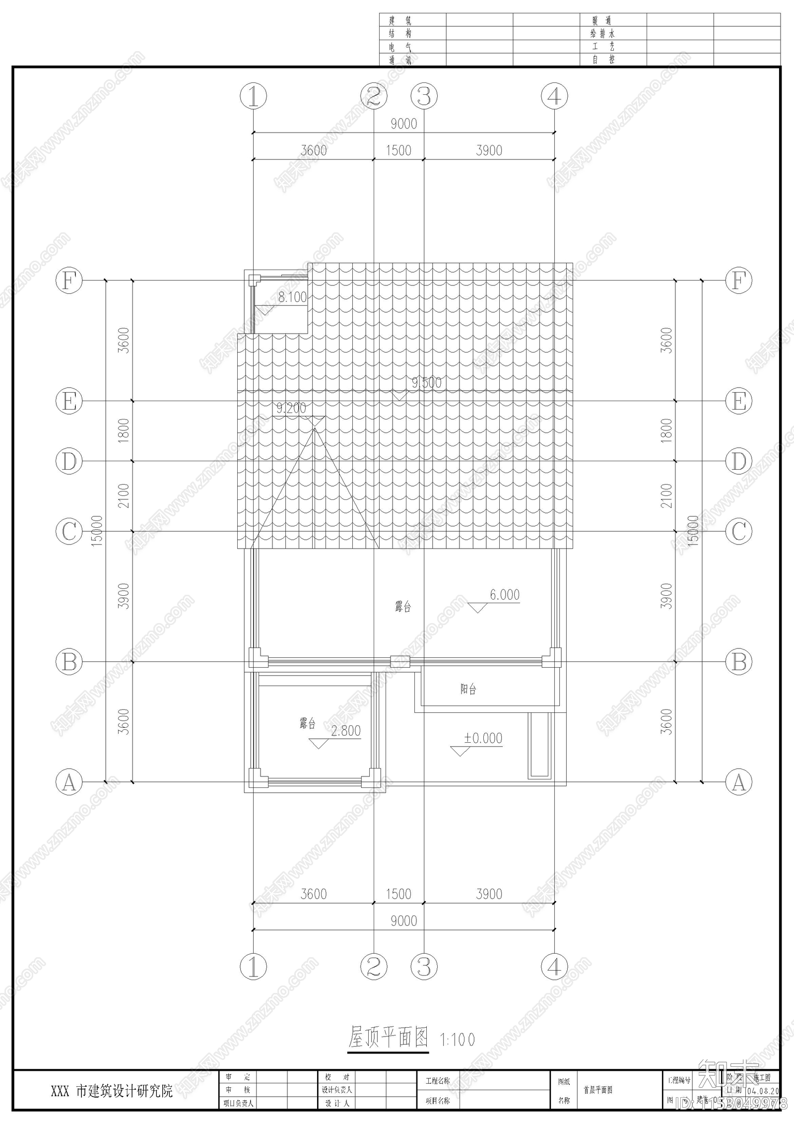 别墅建筑cad施工图下载【ID:1153049978】