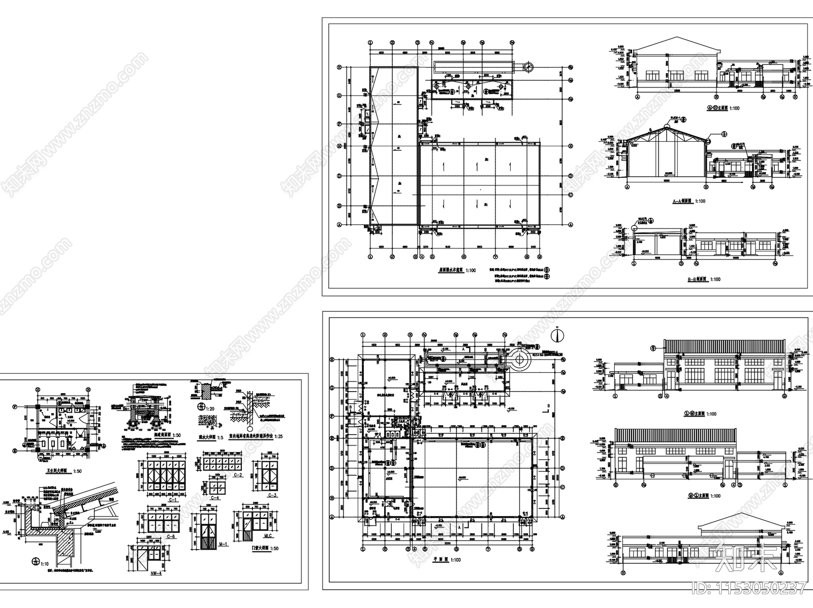 单层锅炉房厂房车间工业建筑cad施工图下载【ID:1153050237】