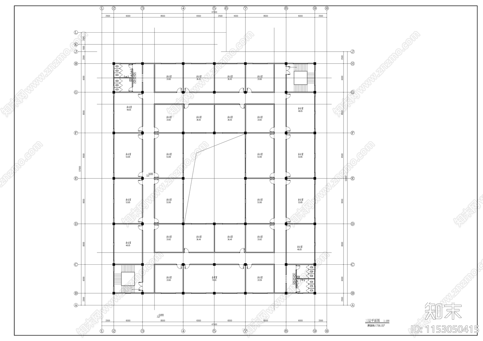 现代仿古建筑服务中心施工图下载【ID:1153050415】