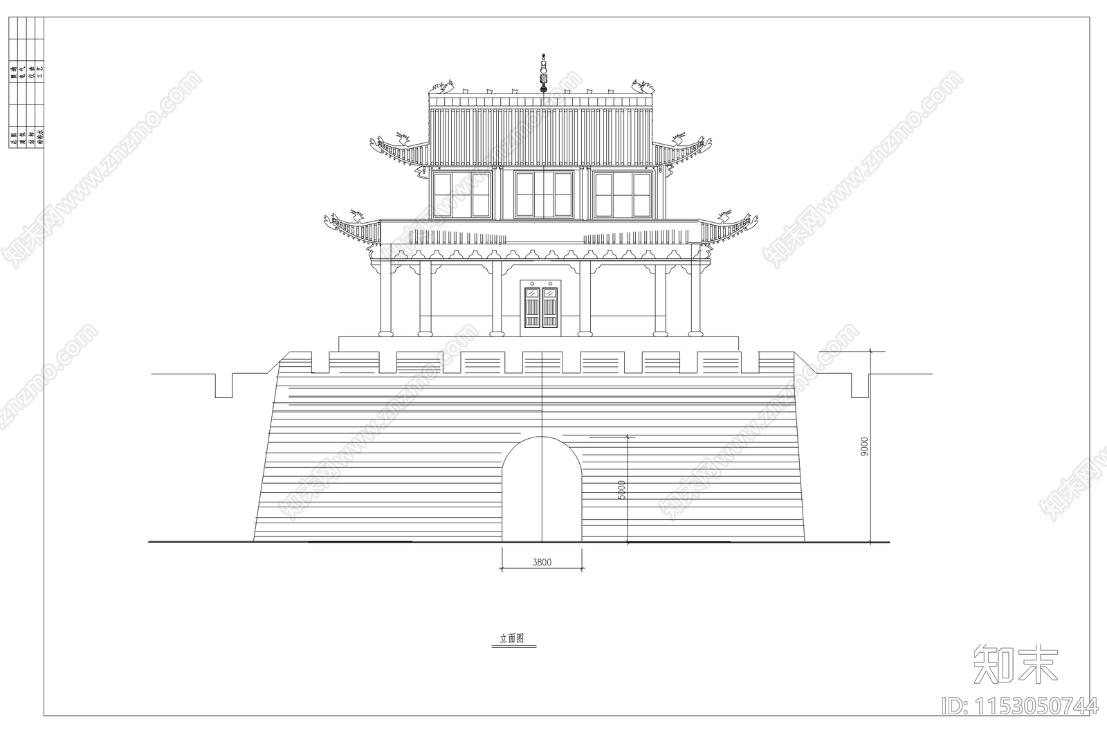 修补长城古建图纸cad施工图下载【ID:1153050744】