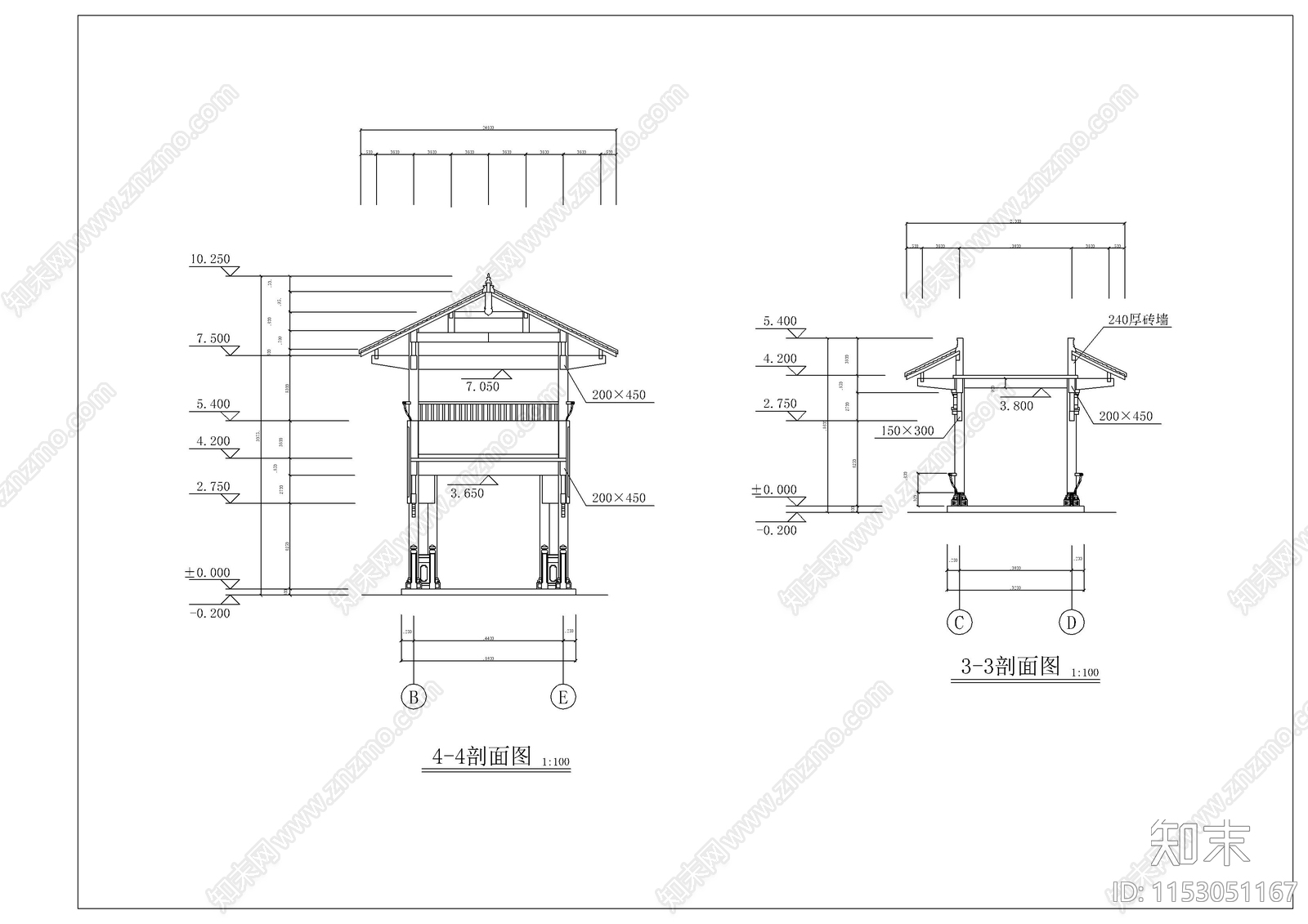 古建筑图cad施工图下载【ID:1153051167】