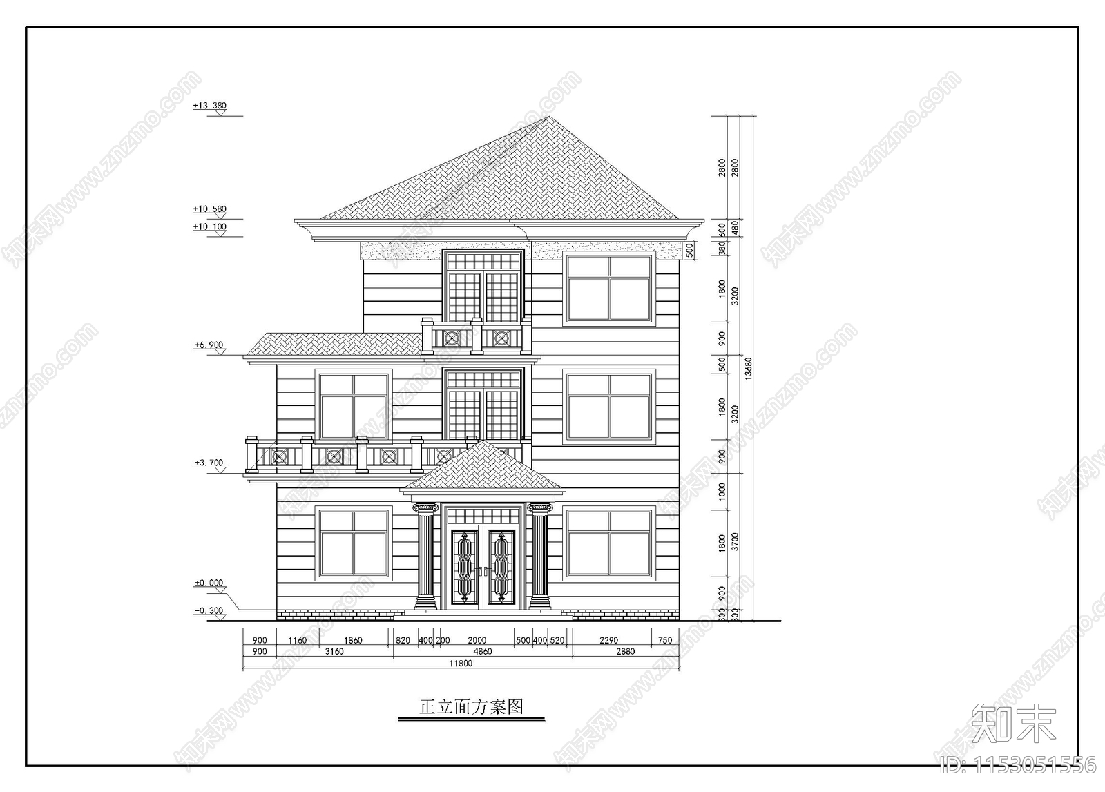 别墅全套cad施工图下载【ID:1153051556】