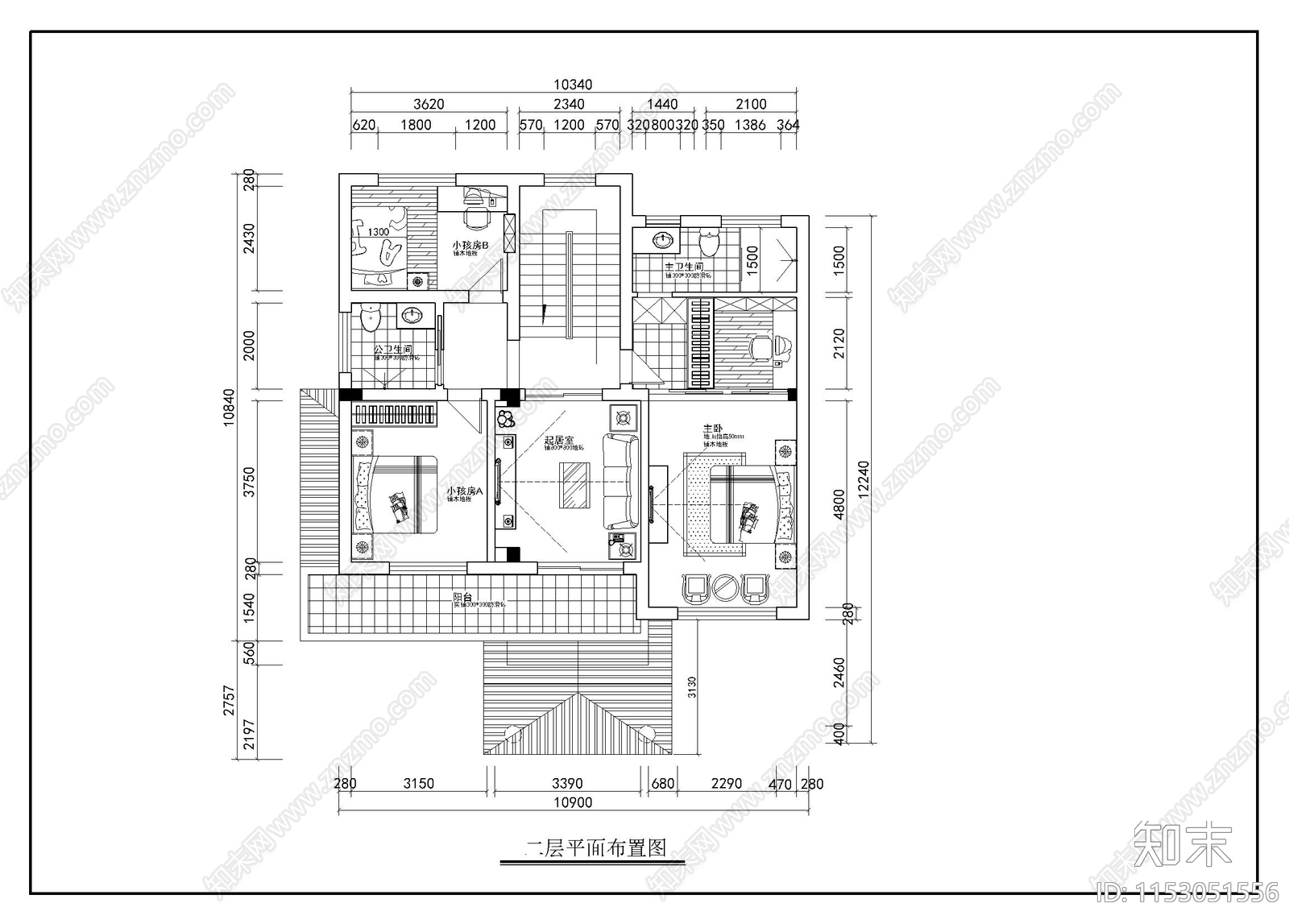 别墅全套cad施工图下载【ID:1153051556】