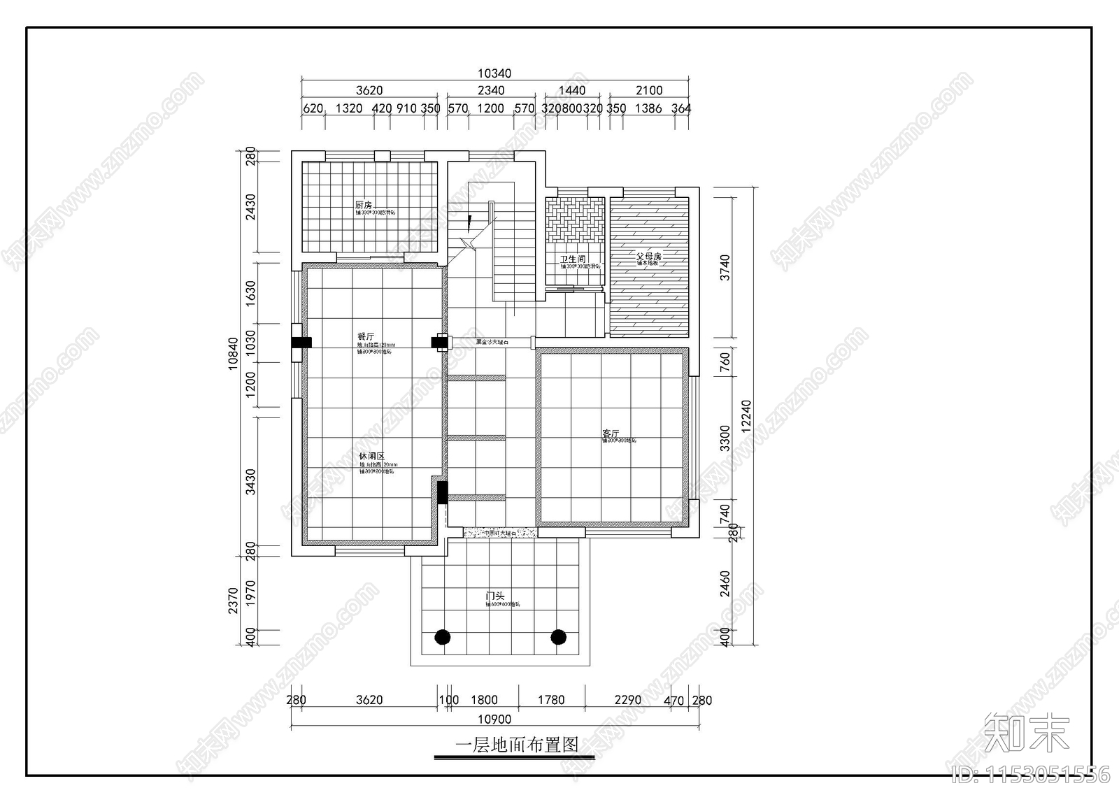 别墅全套cad施工图下载【ID:1153051556】