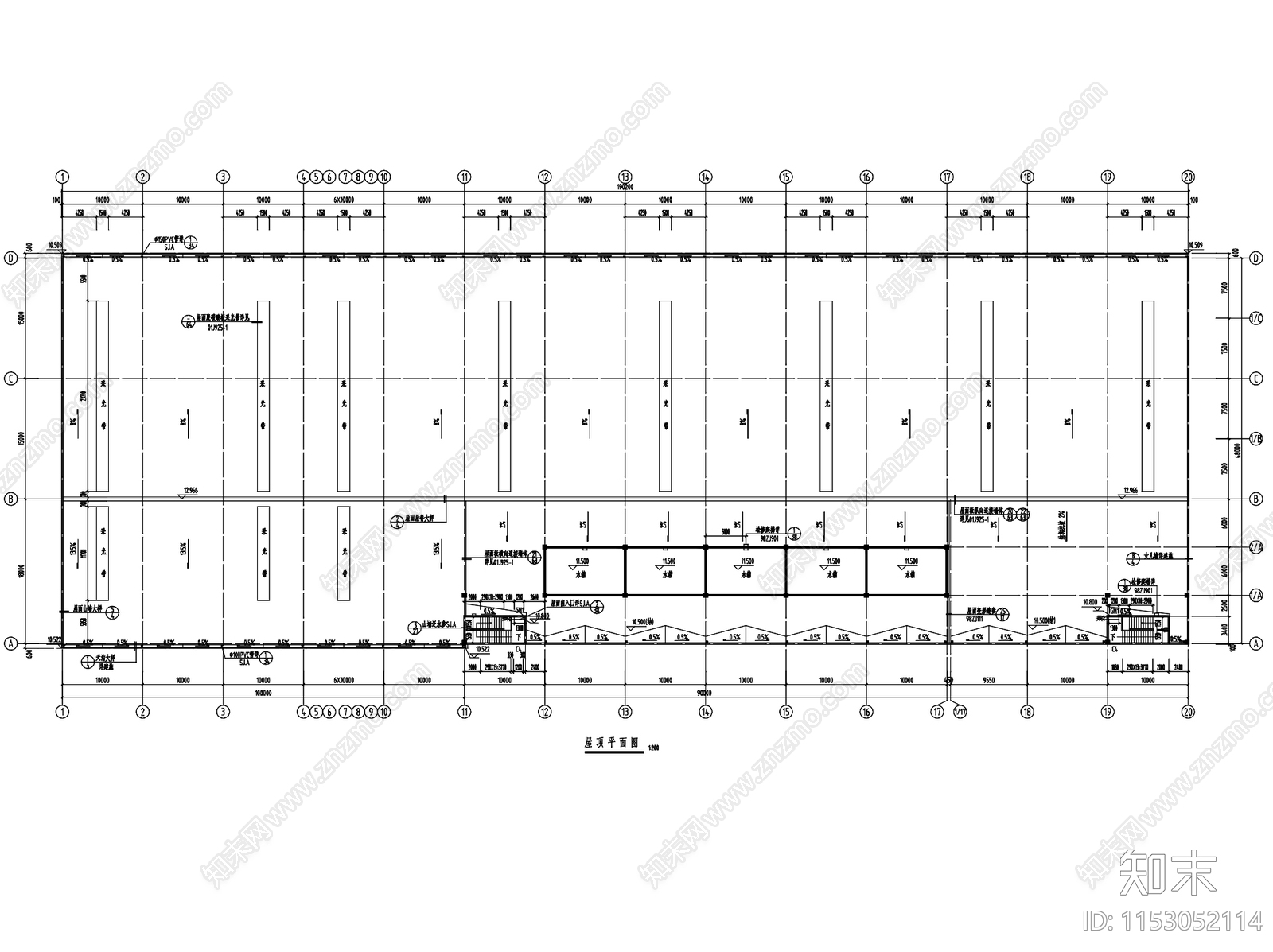 惠州工业园管材管件车间厂房工业建筑CAcad施工图下载【ID:1153052114】