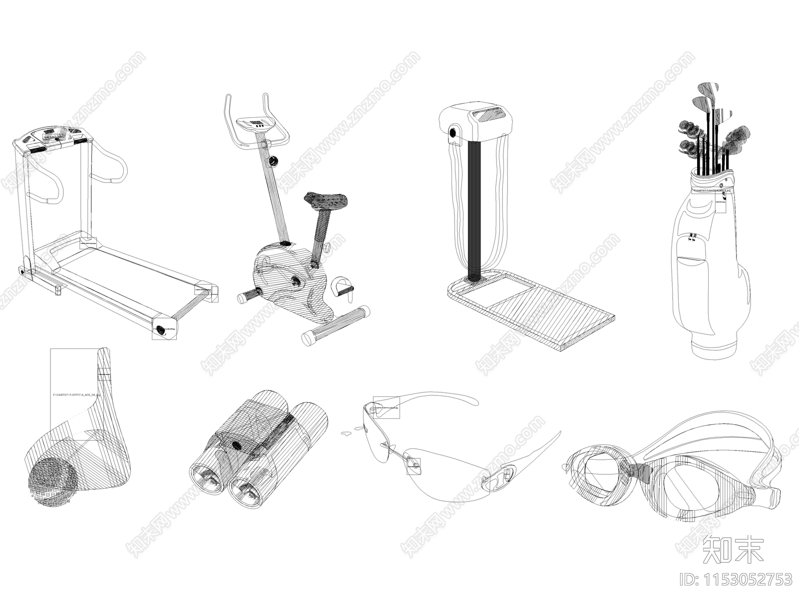 2024最新体育用品健身器材图库cad施工图下载【ID:1153052753】