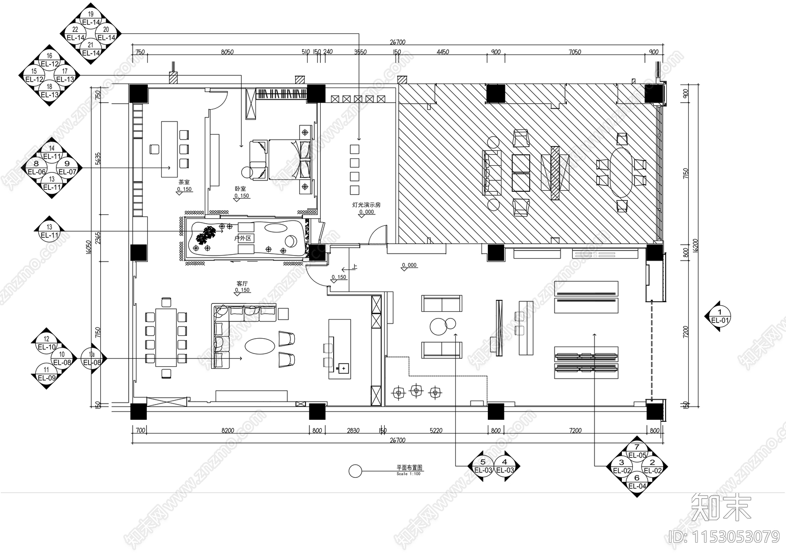 灯光展厅平面图施工图下载【ID:1153053079】