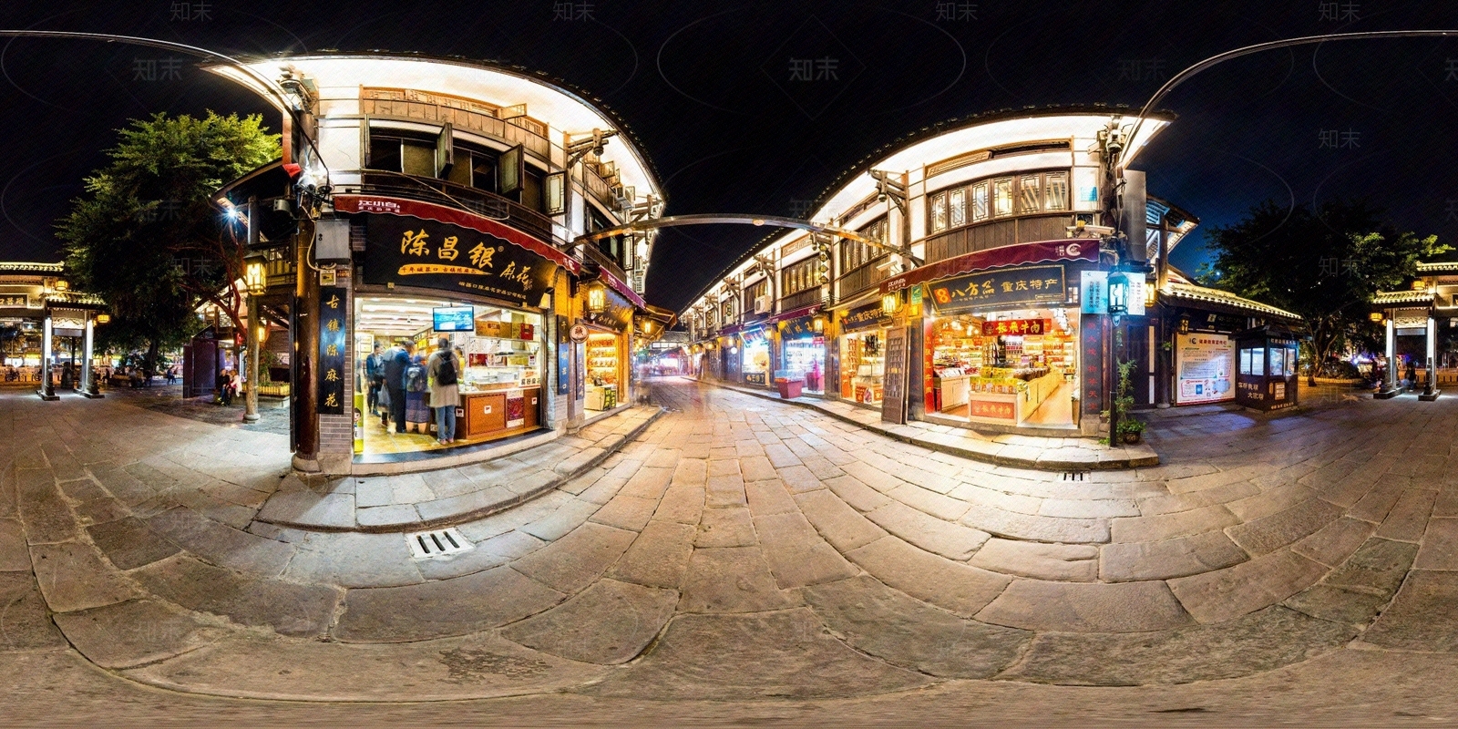 hdr古镇街道夜晚贴图下载【ID:1153053146】