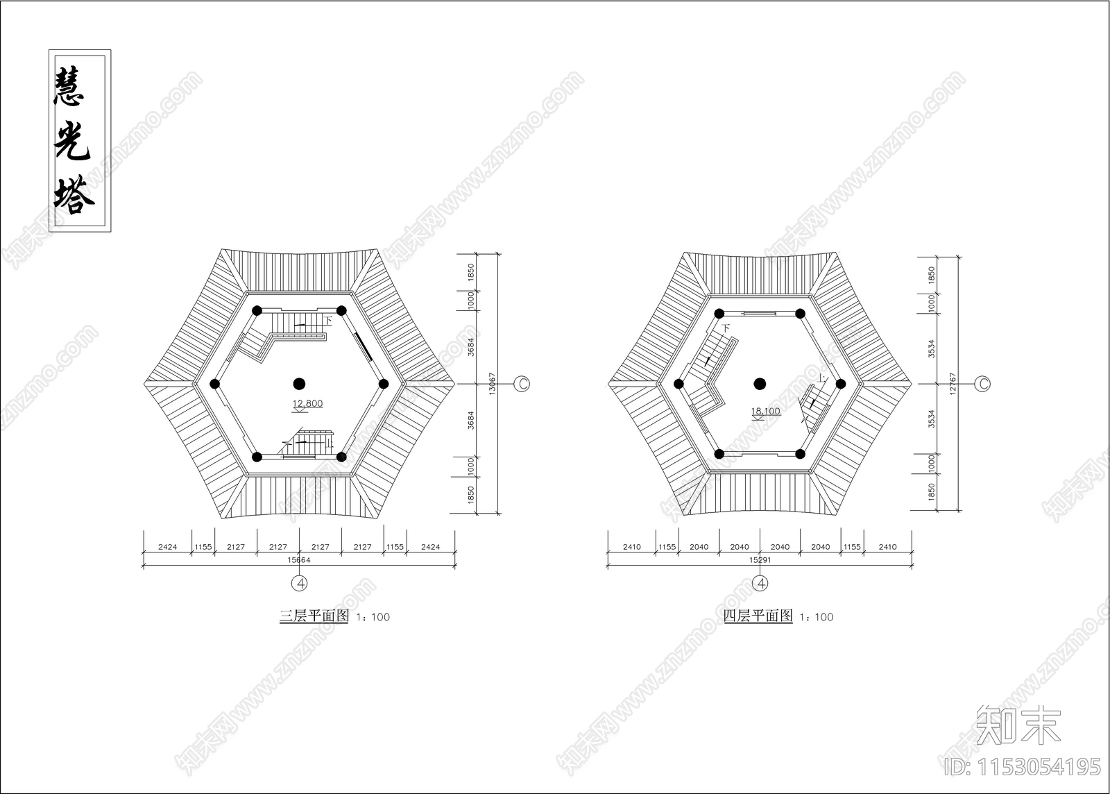 砖混结构古塔cad施工图下载【ID:1153054195】