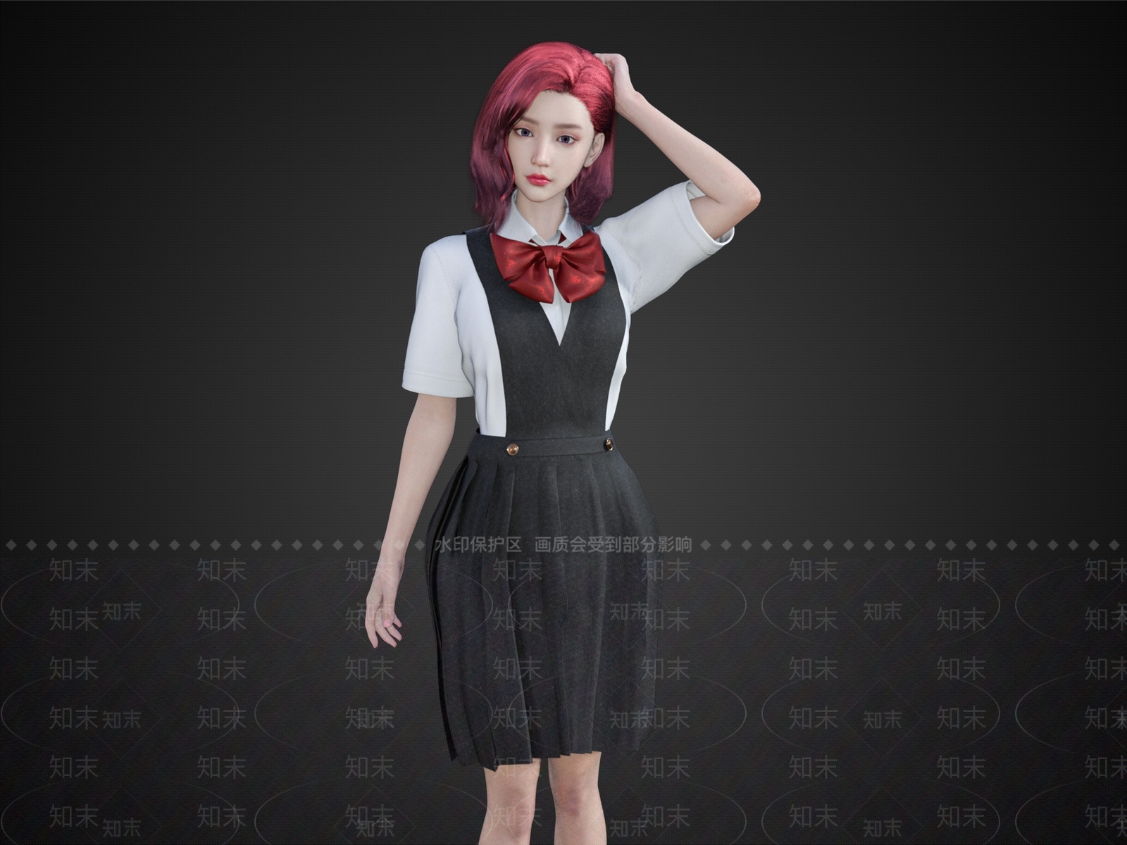 礼服女生SU模型下载【ID:1153053983】