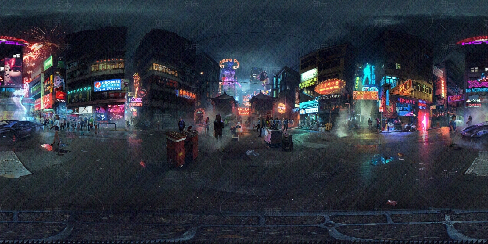 hdr夜晚城市街道贴图下载【ID:1153054139】