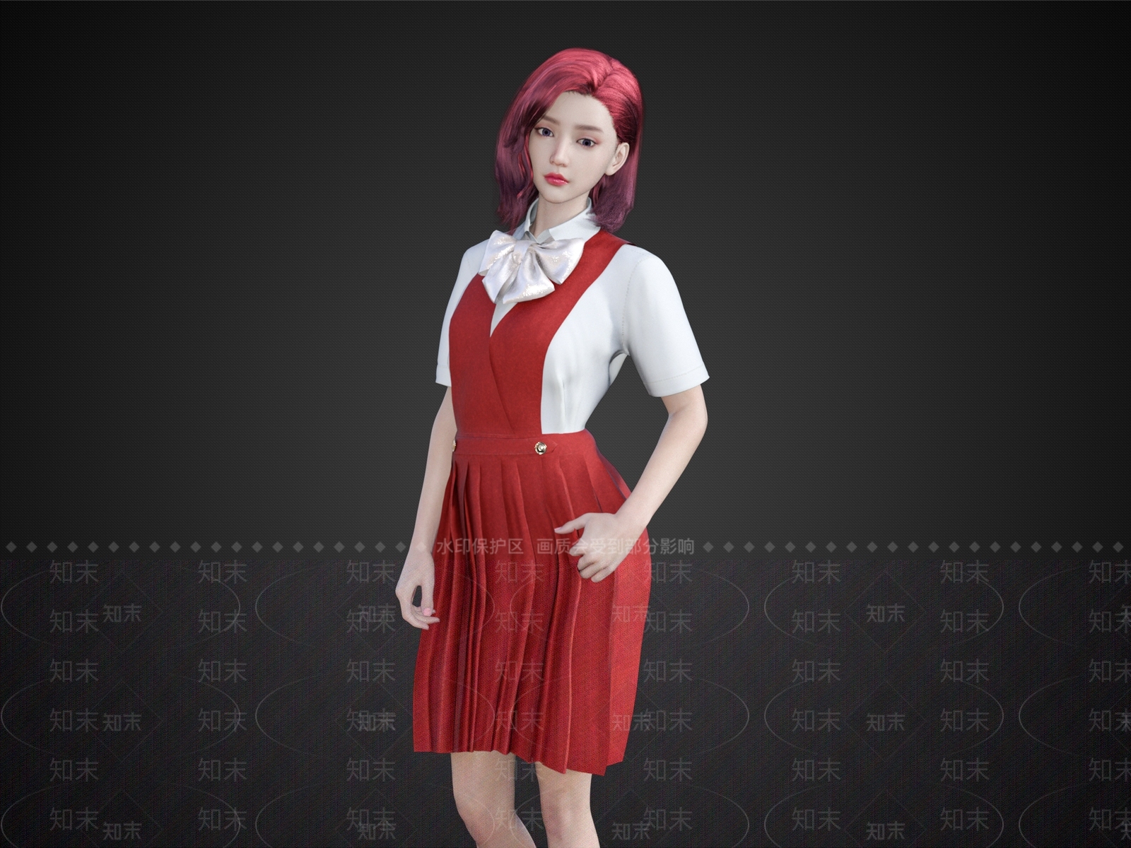 礼服女生SU模型下载【ID:1153054506】