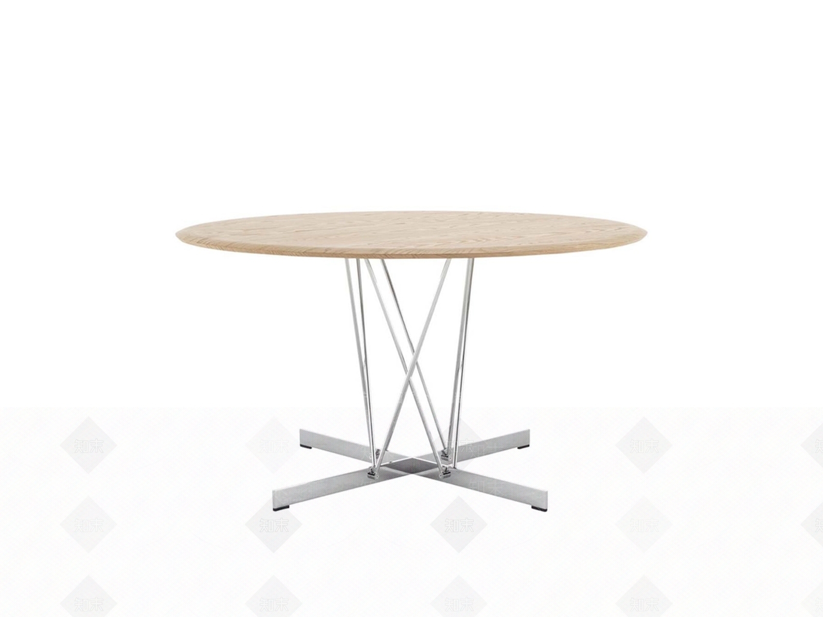 现代金属圆形餐桌SU模型下载【ID:1153054666】