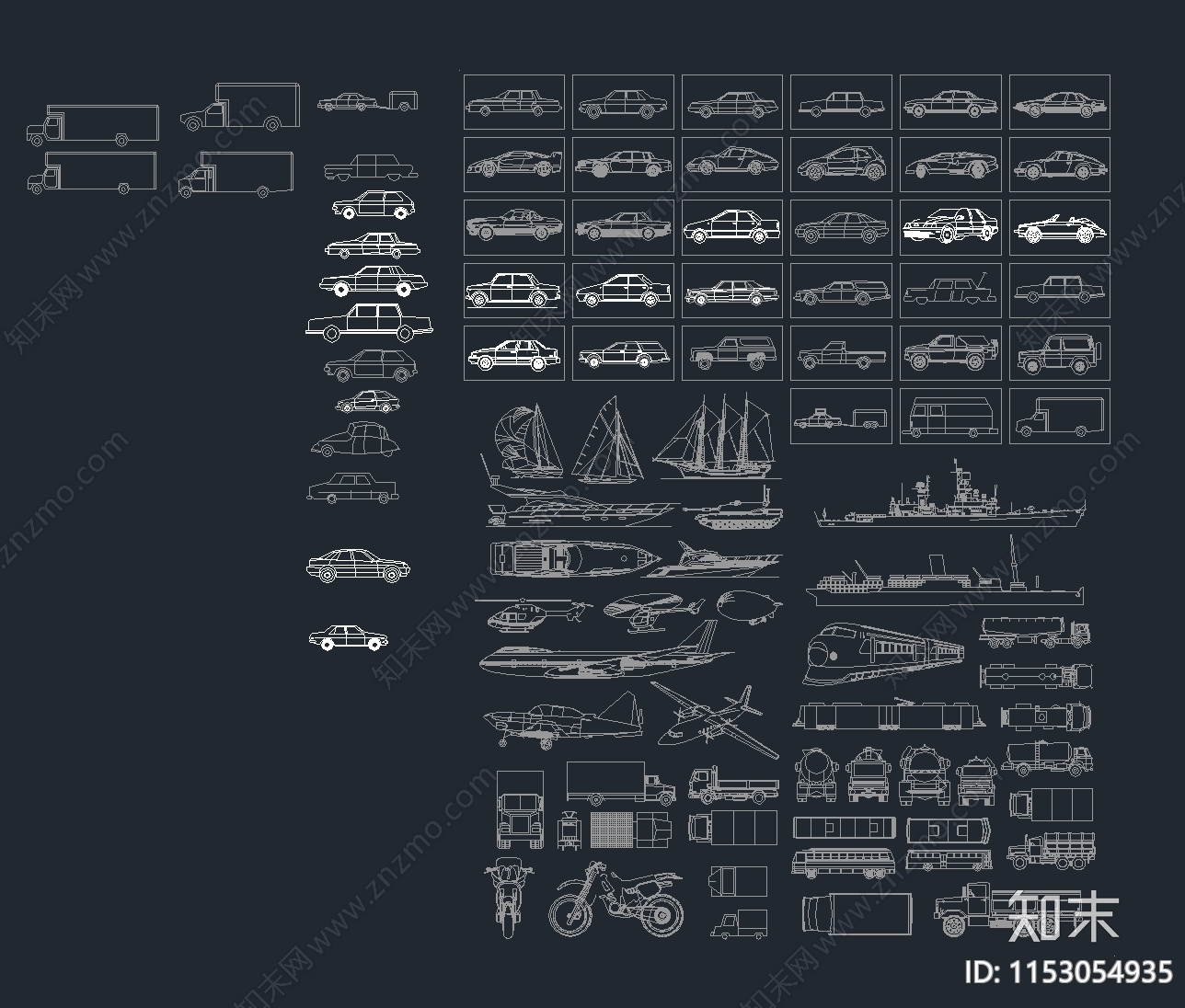轿车cad施工图下载【ID:1153054935】