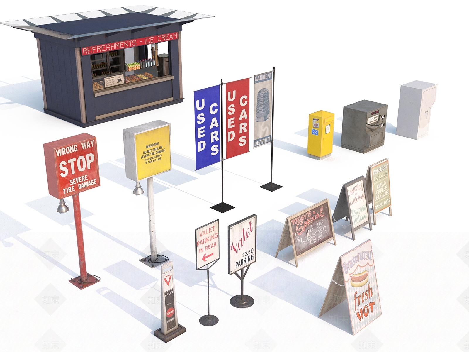 现代广告牌3D模型下载【ID:1153059399】_知末3d模型网