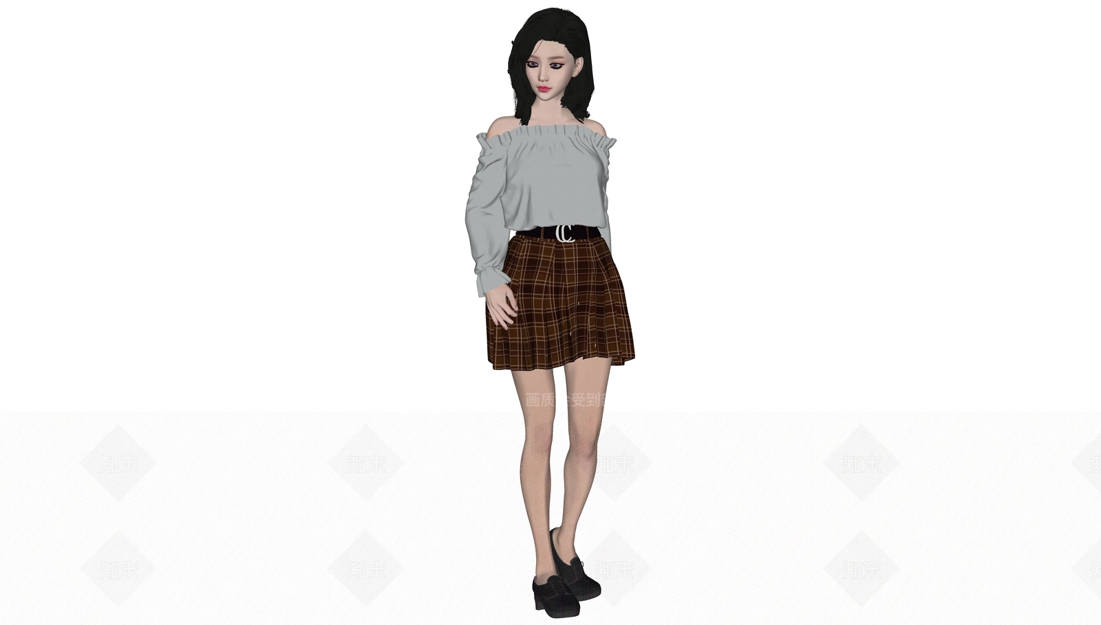 休闲装女生SU模型下载【ID:1153055313】