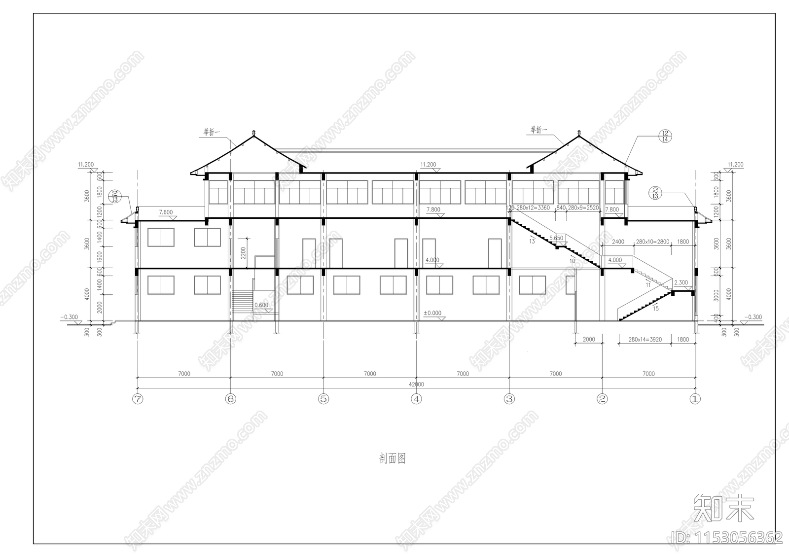 洗浴中心全套建筑图cad施工图下载【ID:1153056362】