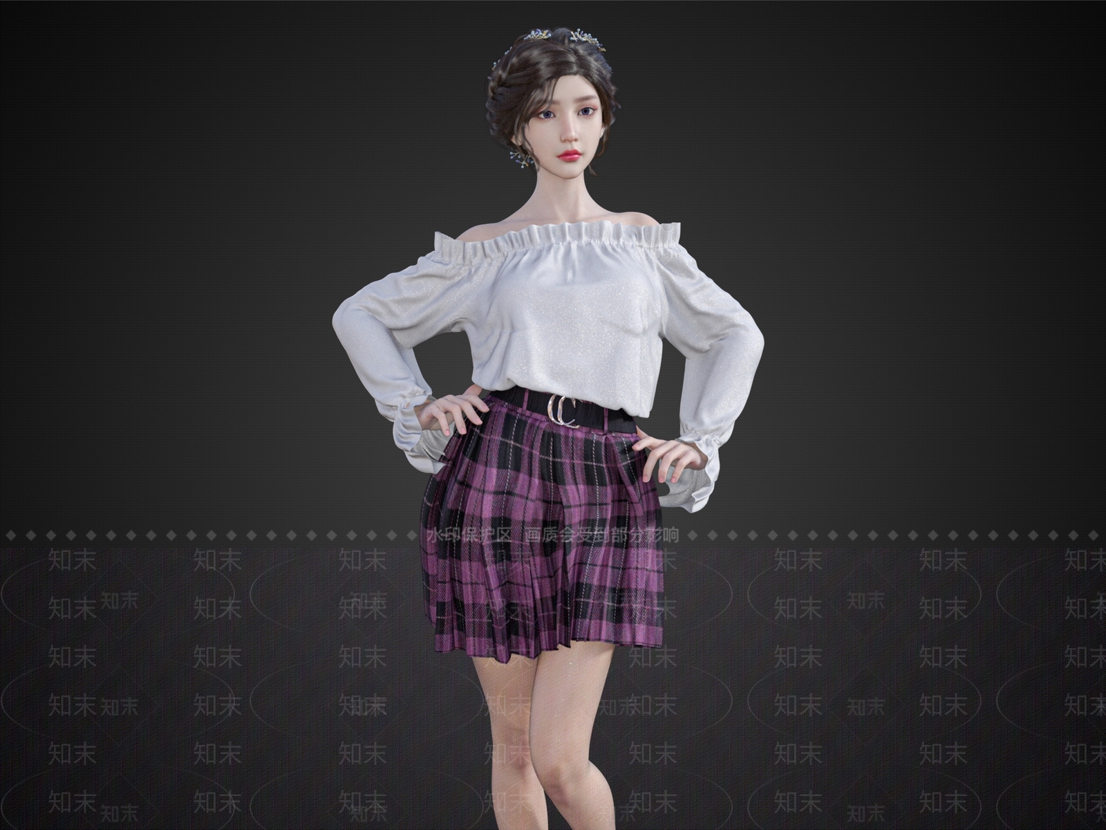 休闲装女生SU模型下载【ID:1153055964】