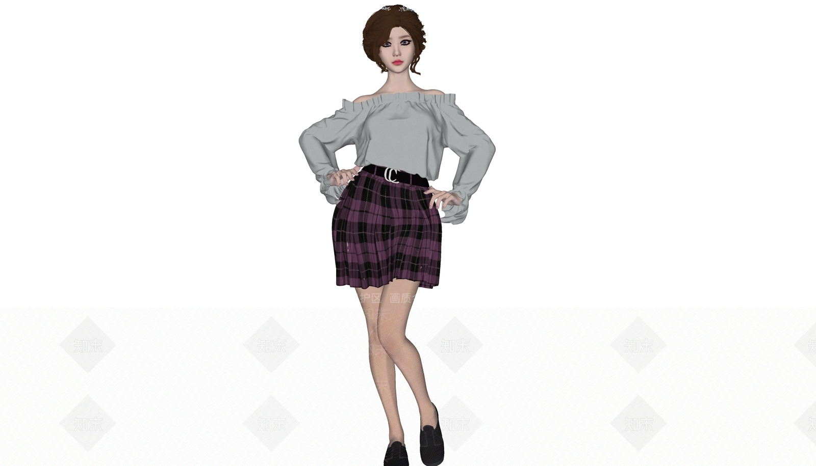 休闲装女生SU模型下载【ID:1153055964】