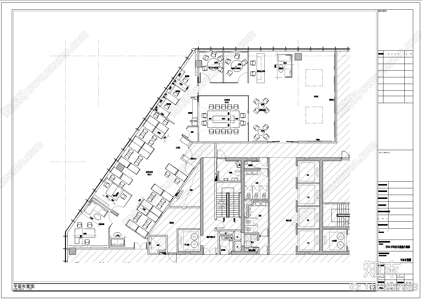 办公室全cad施工图下载【ID:1153057683】