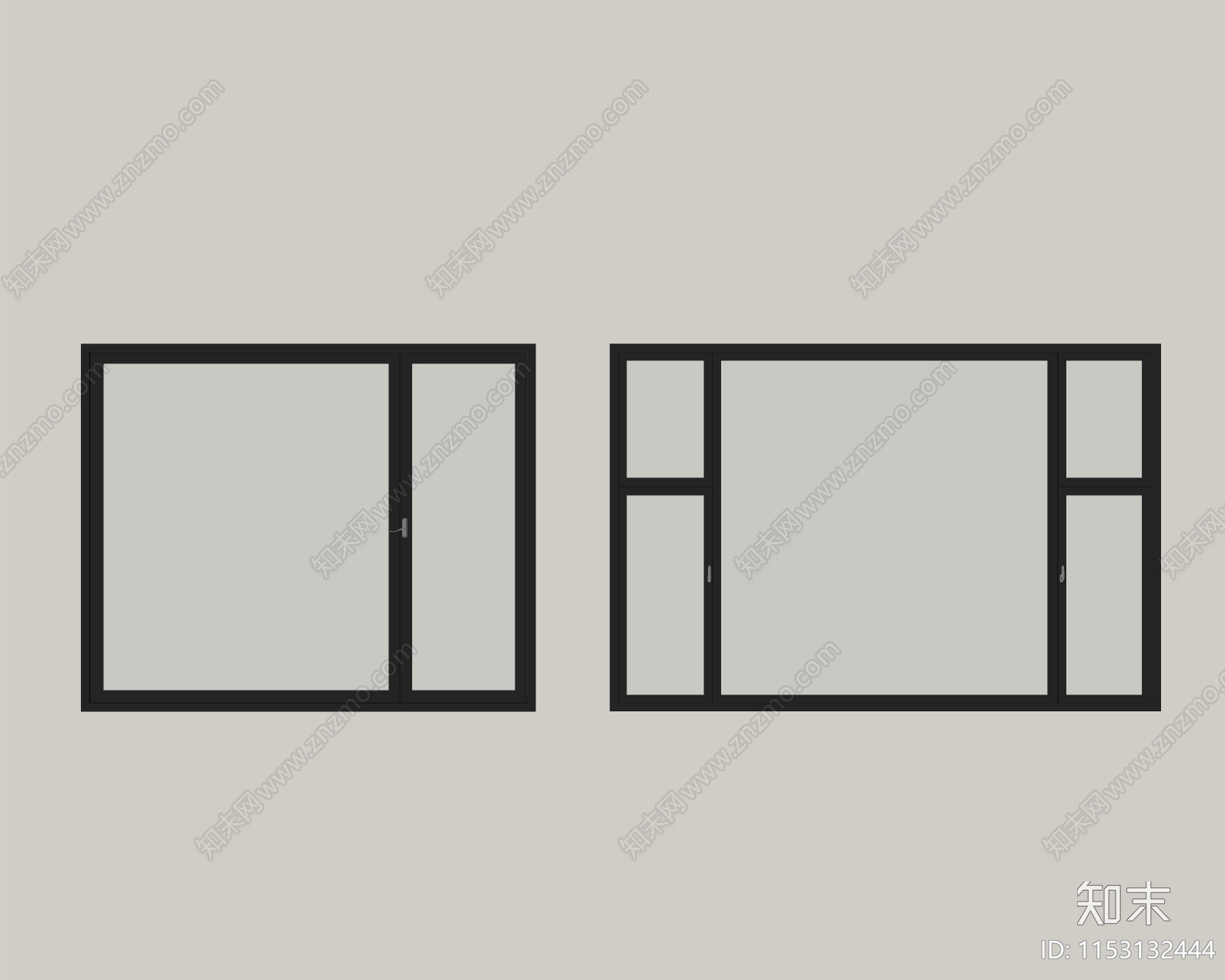 现代断桥铝窗户SU模型下载【ID:1153132444】
