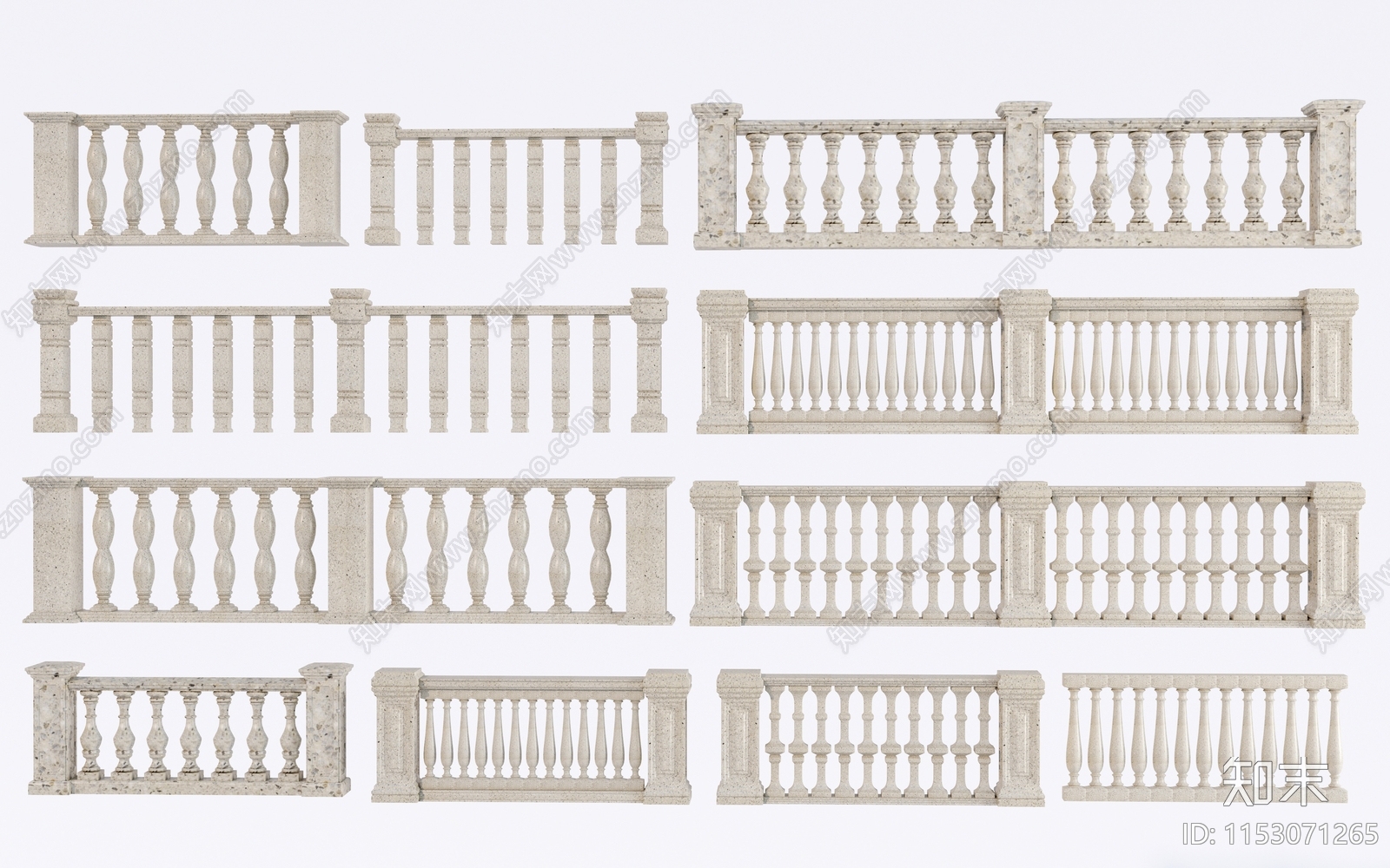 简欧栏杆3D模型下载【ID:1153071265】