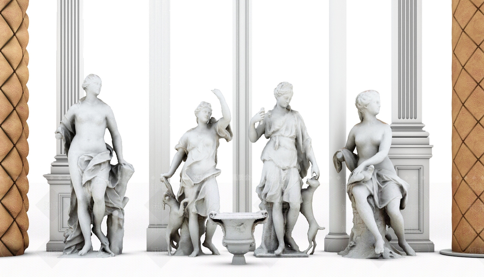 欧式古典雕塑人像3D模型下载【ID:1153078849】
