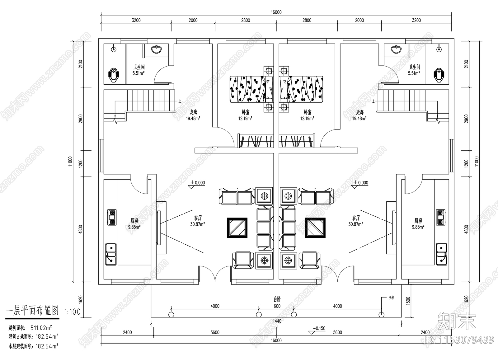 现代农村自建房cad施工图下载【ID:1153079439】